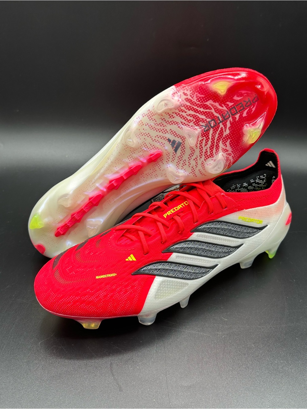 Adidas Predator 26 Elite FG Cleats ‘Lucid Red Black White’ JS0433 Men’s Size 8